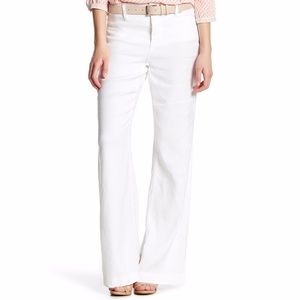 NWT! NYDJ Claire Petite Linen Trouser in White